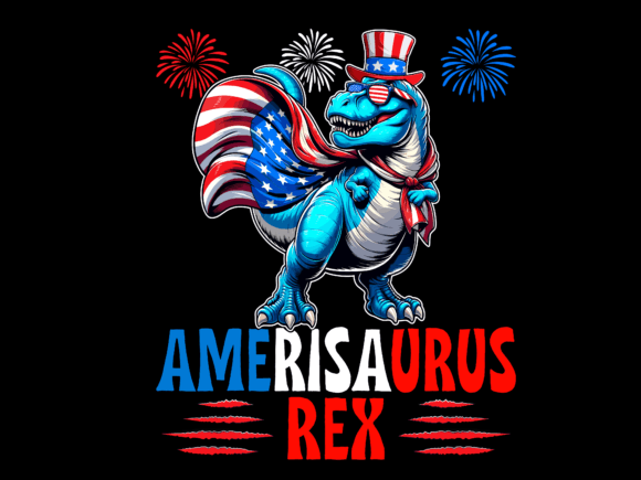Amerisaurus Rex 4th of July Vector