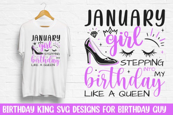 January Girl Birthday Queen Design Svg