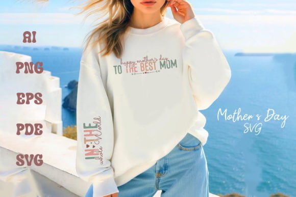 Mother's Day Mom Sleeve Shirt Design SVG