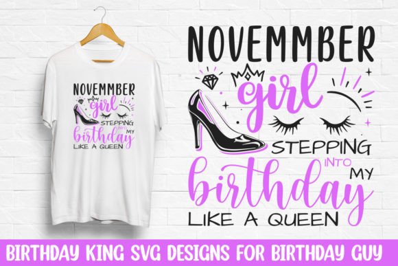 November Girl Birthday Queen Design Svg