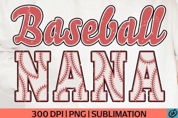 Retro Baseball Nana PNG Sublimation DTF