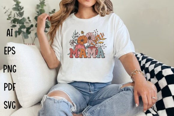 Retro Flower Mothers Day Sublimation PNG