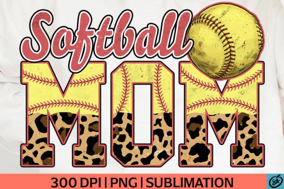 Retro Softball Mom PNG Sublimation