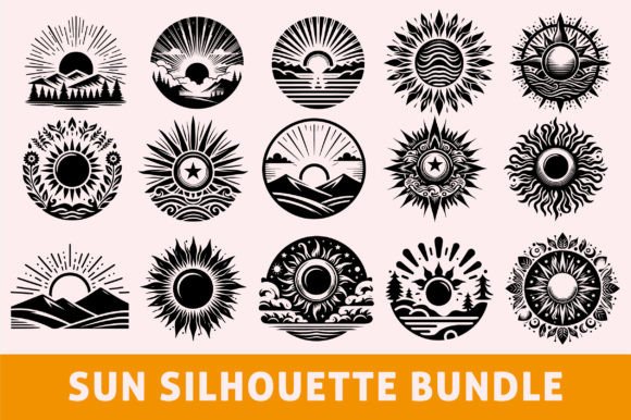 Sun Silhouette Bundle Vector