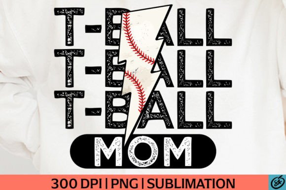 T-Ball Mom Lightning Bolt Sublimation
