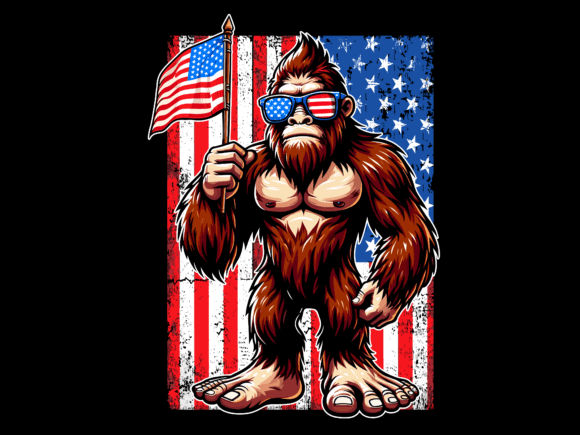 Usa Bigfoot Riding T Rex 4th of July
