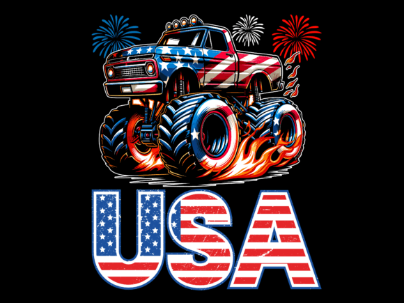 USA Flag Patterned Monster Truck