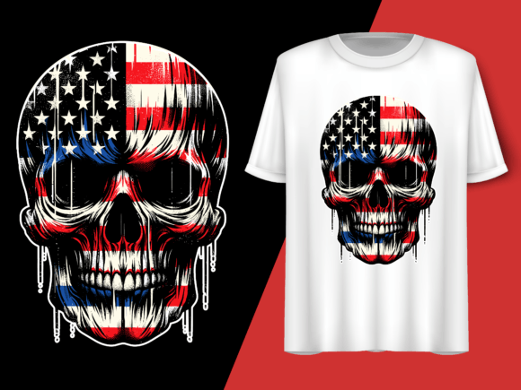 Usa Flag Vintage Skeleton 4th of July